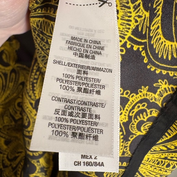 Juicy Couture Sz 2 Black Yellow Back Zip Polyester Sheath Dress - Picture 3 of 6